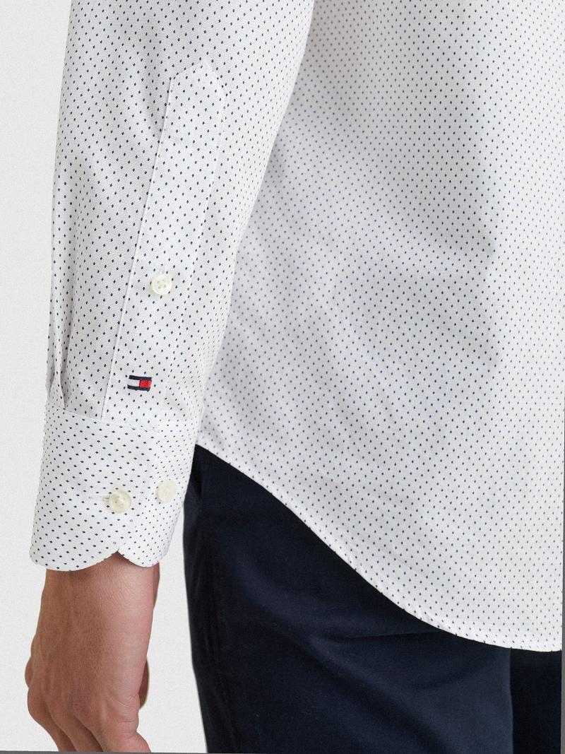 Férfi Tommy Hilfiger Regular fit dot print dress Ingek Fehér | HU 1053MQZ